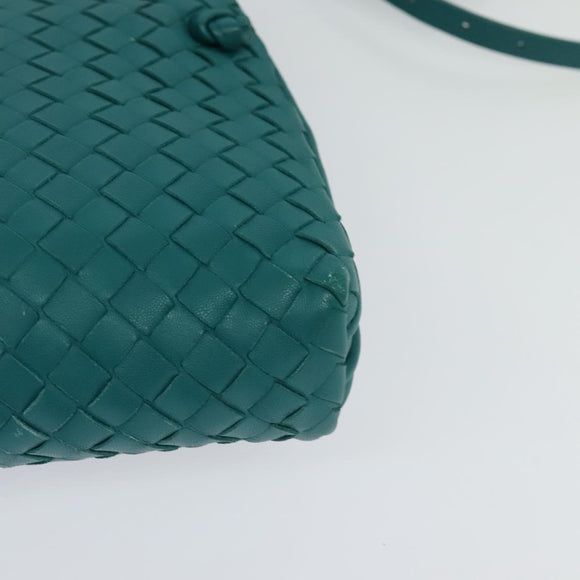 BOTTEGA VENETA INTRECCIATO Shoulder Bag Leather Green Auth BA3676
