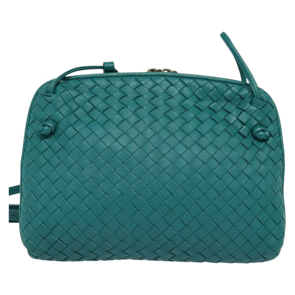 BOTTEGA VENETA INTRECCIATO Shoulder Bag Leather Green Auth BA3676