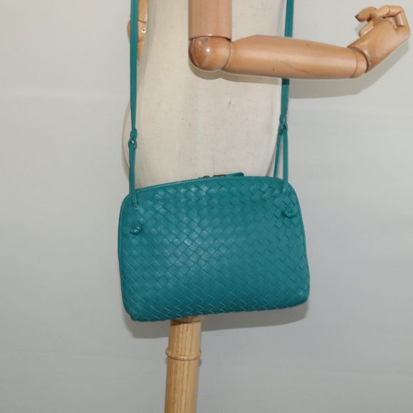 BOTTEGA VENETA INTRECCIATO Umhängetasche Leder Grün Auth BA3676