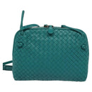 BOTTEGA VENETA INTRECCIATO Umhängetasche Leder Grün Auth BA3676-2
