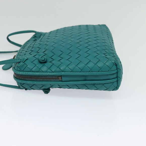BOTTEGA VENETA INTRECCIATO Shoulder Bag Leather Green Auth BA3676