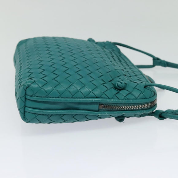 BOTTEGA VENETA INTRECCIATO Umhängetasche Leder Grün Auth BA3676