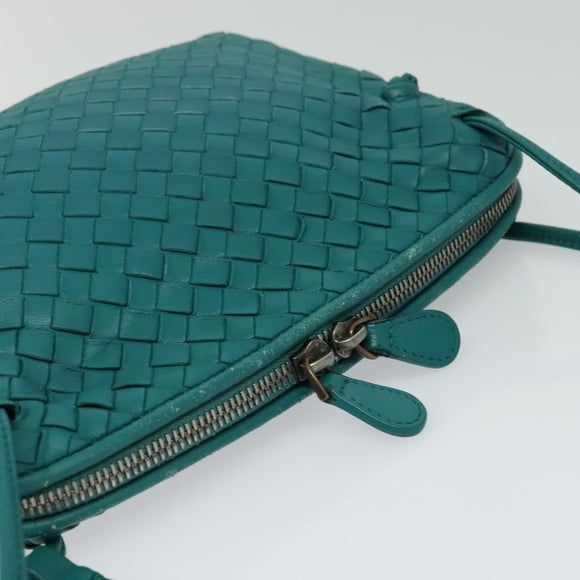 BOTTEGA VENETA INTRECCIATO Umhängetasche Leder Grün Auth BA3676