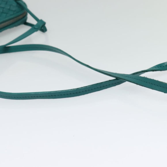 BOTTEGA VENETA INTRECCIATO Umhängetasche Leder Grün Auth BA3676