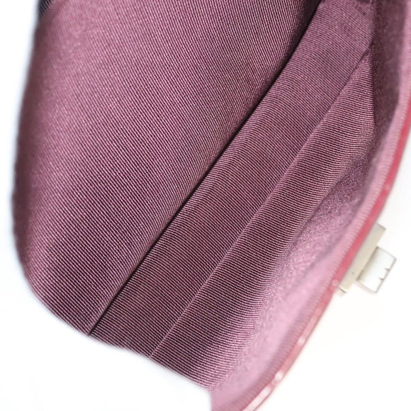 CHANEL Choco Bar Chain Shoulder Bag Lamb Skin Red Silver CC Auth BA3678