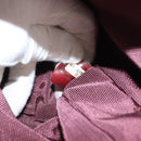 CHANEL Choco Bar Chain Shoulder Bag Lamb Skin Red Silver CC Auth BA3678-11