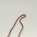 CHANEL Choco Bar Chain Shoulder Bag Lamb Skin Red Silver CC Auth BA3678-8