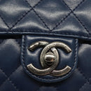 CHANEL Chain Shoulder Bag Lamb Skin Blue CC Auth BA3679-18