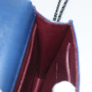 CHANEL Chain Shoulder Bag Lamb Skin Blue CC Auth BA3679-22