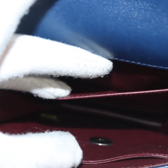 CHANEL Chain Shoulder Bag Lamb Skin Blue CC Auth BA3679