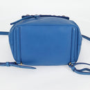 DOLCE&GABBANA Rhinestone Backpack Leather Blue Gold Auth BA3681V-6