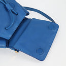 DOLCE&GABBANA Rhinestone Backpack Leather Blue Gold Auth BA3681V-11