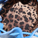 DOLCE&GABBANA Rhinestone Backpack Leather Blue Gold Auth BA3681V-12