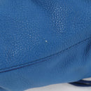 DOLCE&GABBANA Rhinestone Backpack Leather Blue Gold Auth BA3681V-4