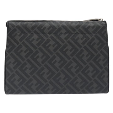 FENDI Zucca Canvas Clutch Bag PVC Black Silver Auth BA3687M - 0