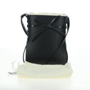 LOEWE Anagram Ikebana Shoulder Bag Leather Black Gold Auth BA3690-26