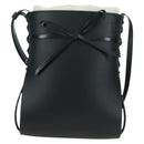 LOEWE Anagram Ikebana Shoulder Bag Leather Black Gold Auth BA3690-2
