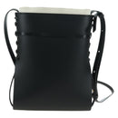 LOEWE Anagram Ikebana Shoulder Bag Leather Black Gold Auth BA3690-3