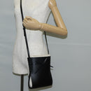 LOEWE anagram Ikebana Shoulder Bag Leather Black Gold Auth BA3690M-25