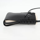 LOEWE anagram Ikebana Shoulder Bag Leather Black Gold Auth BA3690M-4