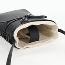 LOEWE anagram Ikebana Shoulder Bag Leather Black Gold Auth BA3690M-6