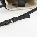 LOEWE anagram Ikebana Shoulder Bag Leather Black Gold Auth BA3690M-8