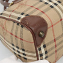 Burberrys Nova Check Hand Bag PVC Beige Gold Auth BA3694-13