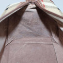 Burberrys Nova Check Hand Bag PVC Beige Gold Auth BA3694-18