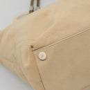 CHANEL COCO Mark Tote Bag Canvas Beige Silver CC Auth BA3696-14