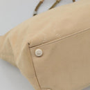 CHANEL COCO Mark Tote Bag Canvas Beige Silver CC Auth BA3696-16