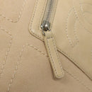 CHANEL COCO Mark Tote Bag Canvas Beige Silver CC Auth BA3696-17