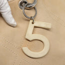 CHANEL COCO Mark Tote Bag Canvas Beige Silver CC Auth BA3696-18
