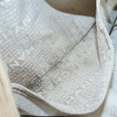 CHANEL COCO Mark Tote Bag Canvas Beige Silver CC Auth BA3696-11