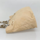 CHANEL COCO Mark Tote Bag Canvas Beige Silver CC Auth BA3696-3