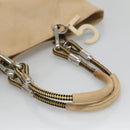 CHANEL COCO Mark Tote Bag Canvas Beige Silver CC Auth BA3696-7