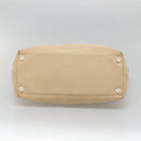 CHANEL COCO Mark Tote Bag Canvas Beige Silver CC Auth BA3696-5
