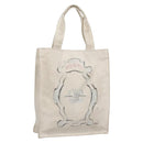 CHANEL COCO Mark Tote Bag Canvas White Silver CC Auth BA3697-1