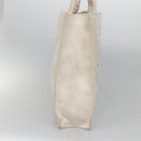 CHANEL COCO Mark Tote Bag Canvas White Silver CC Auth BA3697-3