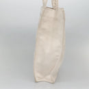 CHANEL COCO Mark Tote Bag Canvas Weiß Silber CC Auth BA3697-4