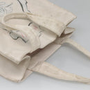 CHANEL COCO Mark Tote Bag Canvas White Silver CC Auth BA3697-6