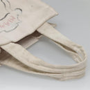 CHANEL COCO Mark Tote Bag Canvas White Silver CC Auth BA3697-7