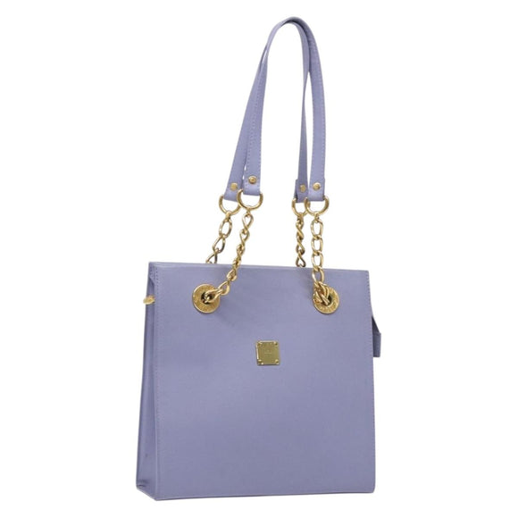 MCM Chain Shoulder Bag Leather Lavende Gold Auth BA3698