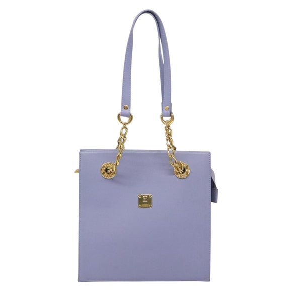 MCM Chain Shoulder Bag Leather Lavende Gold Auth BA3698