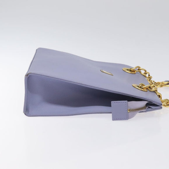 MCM Chain Shoulder Bag Leather Lavende Gold Auth BA3698