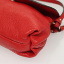 Chloe Lily Hand Bag Leather 2way Red Gold Auth BA3699-13