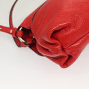 Chloe Lily Hand Bag Leather 2way Red Gold Auth BA3699-14