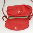 Chloe Lily Hand Bag Leather 2way Red Gold Auth BA3699-17