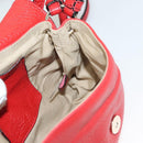 Chloe Lily Hand Bag Leather 2way Red Gold Auth BA3699-20