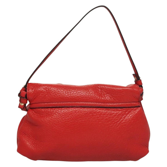 Chloe Lily Hand Bag Leather 2way Red Gold Auth BA3699