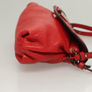 Chloe Lily Hand Bag Leather 2way Red Gold Auth BA3699-4